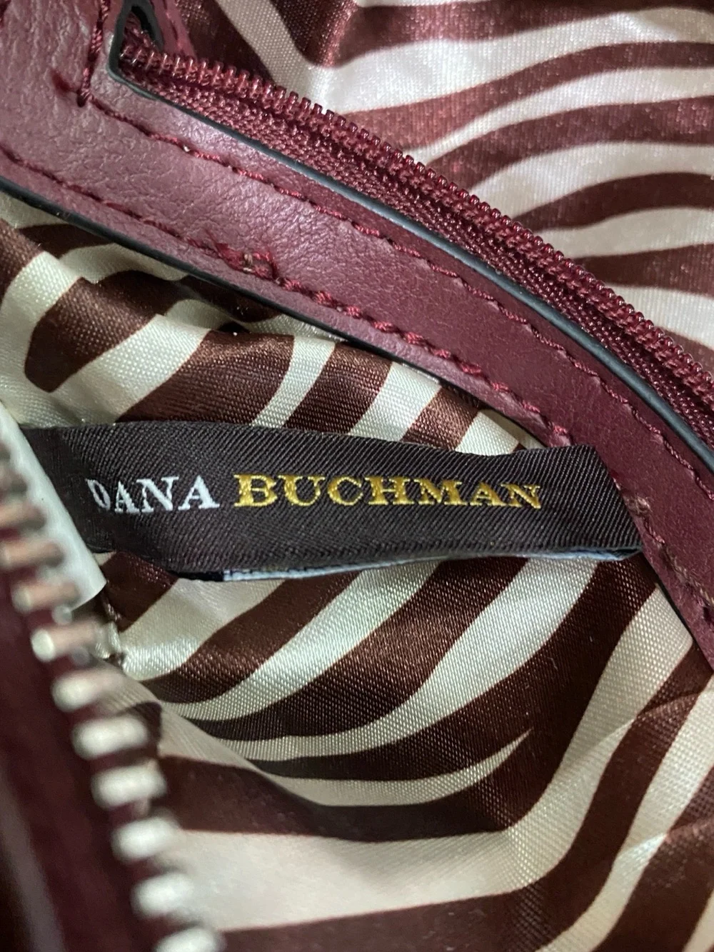 Dana Buchman Croc Embossed Burgundy Satchel Crossbody Bag